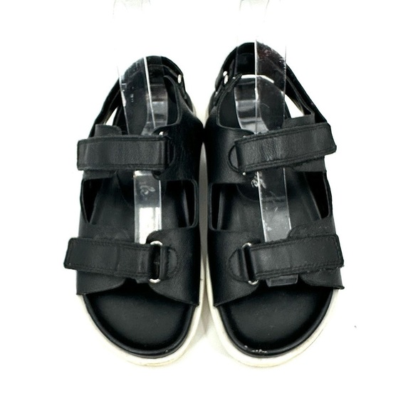 Free People New Moon Sandals Sz 38 US 8 Black Leather Strappy Boho Shoes - Picture 4 of 10